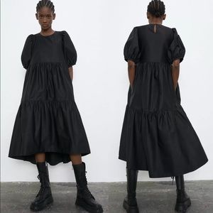 Zara poplin asymmetrical dress large